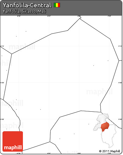 Blank Simple Map of Yanfolila-Central, no labels