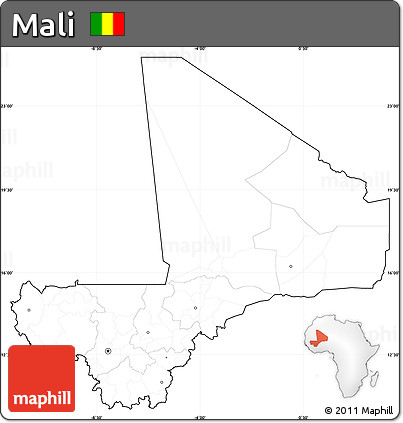 Blank Simple Map of Mali, cropped outside, no labels