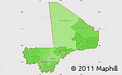 Political Shades Simple Map of Mali, cropped outside