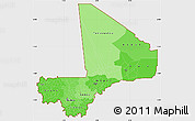 Political Shades Simple Map of Mali, single color outside