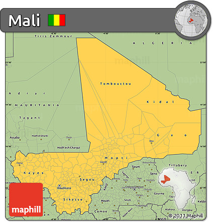 Savanna Style Simple Map of Mali