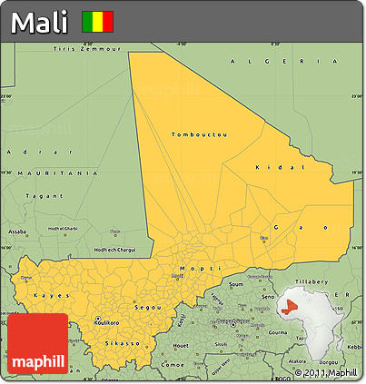 Savanna Style Simple Map of Mali