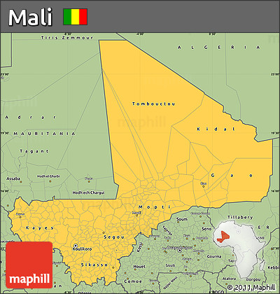 Savanna Style Simple Map of Mali