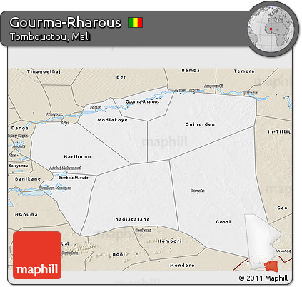 Classic Style 3D Map of Gourma-Rharous