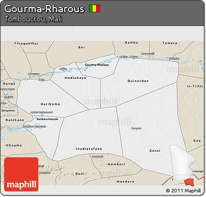 Classic Style 3D Map of Gourma-Rharous
