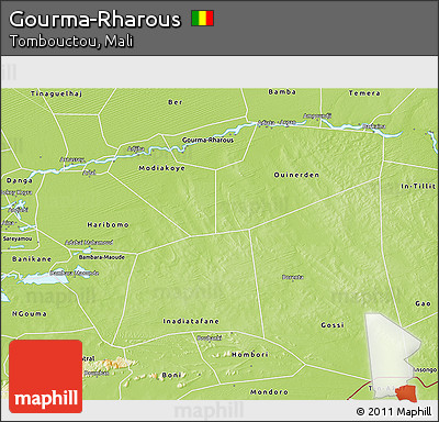 Physical 3D Map of Gourma-Rharous