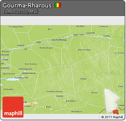 Physical 3D Map of Gourma-Rharous