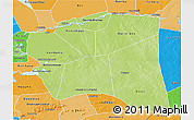 Physical 3D Map of Gourma-Rharous, political shades outside