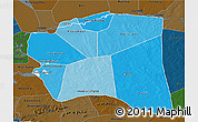 Political Shades 3D Map of Gourma-Rharous, darken