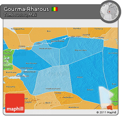 Political Shades 3D Map of Gourma-Rharous