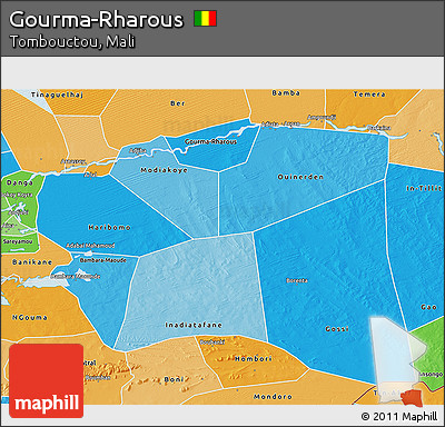 Political Shades 3D Map of Gourma-Rharous