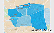 Political Shades 3D Map of Gourma-Rharous, lighten