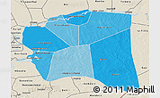 Political Shades 3D Map of Gourma-Rharous, shaded relief outside