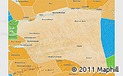 Satellite 3D Map of Gourma-Rharous, political shades outside