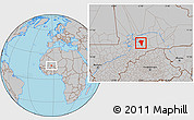 Gray Location Map of Bambara-Maoude