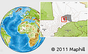 Physical Location Map of Bambara-Maoude, highlighted country, highlighted parent region