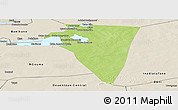 Physical Panoramic Map of Bambara-Maoude, shaded relief outside