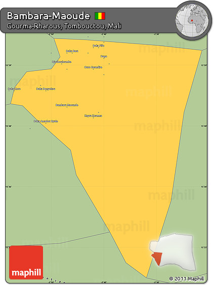 Savanna Style Simple Map of Bambara-Maoude