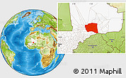 Physical Location Map of Gourma-Rharous, highlighted country