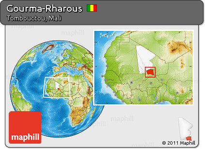 Physical Location Map of Gourma-Rharous, highlighted parent region, within the entire country