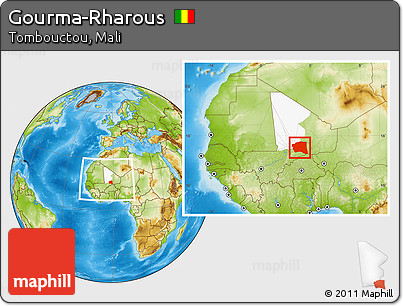 Physical Location Map of Gourma-Rharous, highlighted parent region, within the entire country