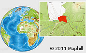 Physical Location Map of Gourma-Rharous, highlighted parent region