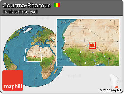 Satellite Location Map of Gourma-Rharous, within the entire country