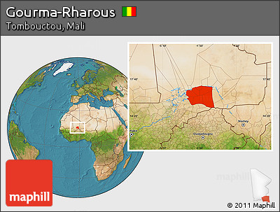 Satellite Location Map of Gourma-Rharous