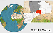 Satellite Location Map of Gourma-Rharous, highlighted country, highlighted parent region