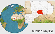 Satellite Location Map of Gourma-Rharous, highlighted country
