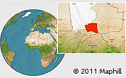 Satellite Location Map of Gourma-Rharous, highlighted parent region