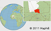 Savanna Style Location Map of Gourma-Rharous, highlighted parent region