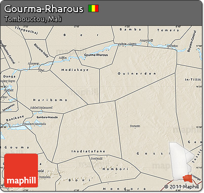 Shaded Relief Map of Gourma-Rharous