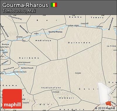 Shaded Relief Map of Gourma-Rharous