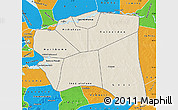 Shaded Relief Map of Gourma-Rharous, political outside
