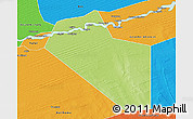 Physical 3D Map of Modiakoye, political outside