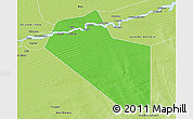 Political 3D Map of Modiakoye, physical outside