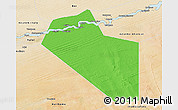 Political 3D Map of Modiakoye, satellite outside