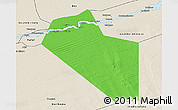 Political 3D Map of Modiakoye, shaded relief outside