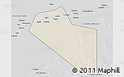 Shaded Relief 3D Map of Modiakoye, desaturated
