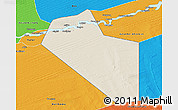 Shaded Relief 3D Map of Modiakoye, political outside