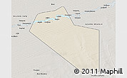 Shaded Relief 3D Map of Modiakoye, semi-desaturated