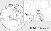 Blank Location Map of Modiakoye, within the entire country