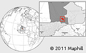 Blank Location Map of Modiakoye, highlighted country, highlighted grandparent region