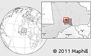 Blank Location Map of Modiakoye, highlighted country, highlighted parent region