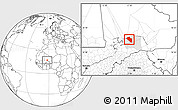 Blank Location Map of Modiakoye, highlighted parent region