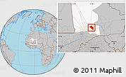 Gray Location Map of Modiakoye, highlighted grandparent region