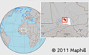 Gray Location Map of Modiakoye, highlighted parent region