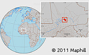 Gray Location Map of Modiakoye