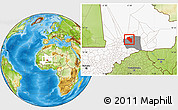 Physical Location Map of Modiakoye, highlighted country, highlighted parent region